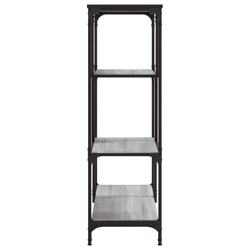 vidaXL szürke sonoma szerelt fa és acél könyvespolc 81x36x115 cm