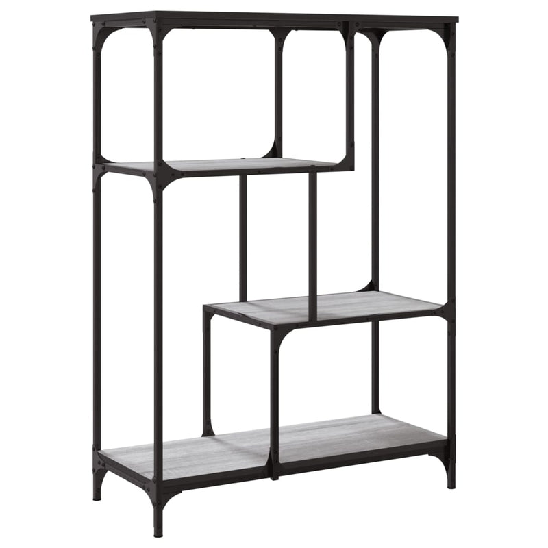 vidaXL szürke sonoma szerelt fa és acél könyvespolc 81x36x115 cm