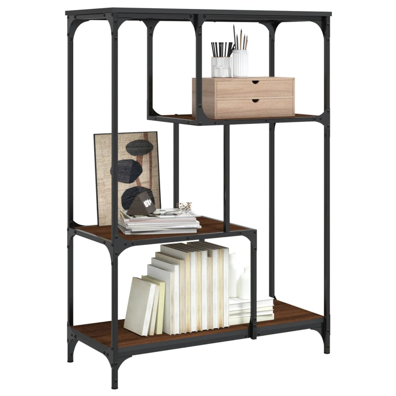 vidaXL barna tölgyszínű szerelt fa és acél íróasztal 81x36x115 cm