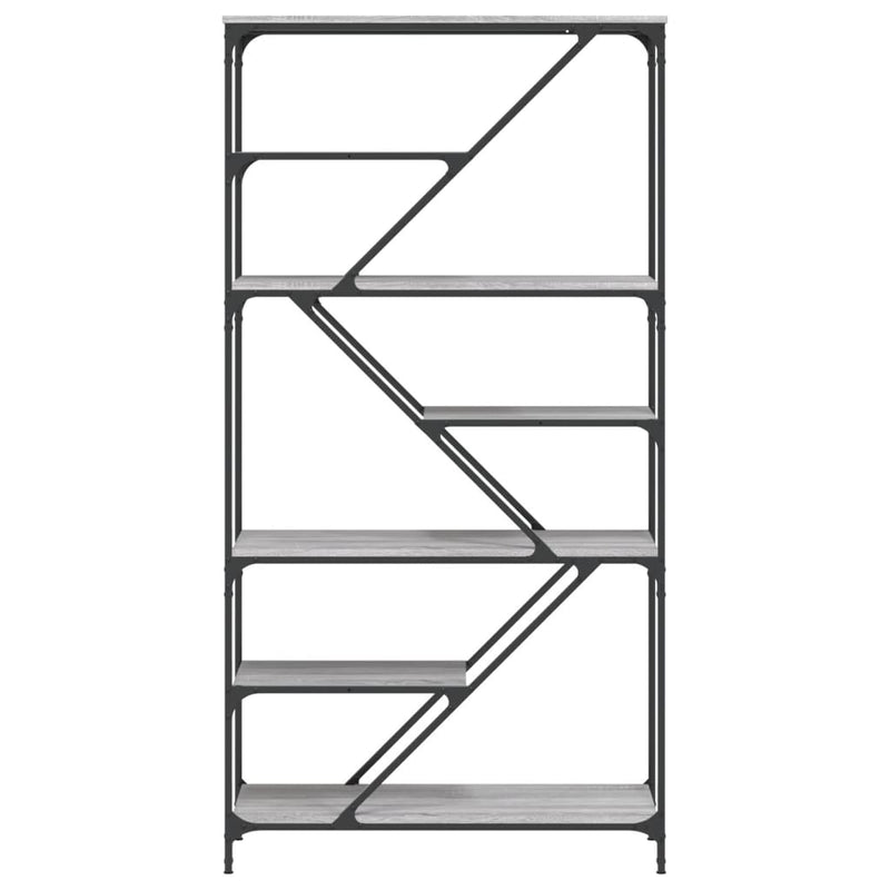 vidaXL szürke sonoma szerelt fa és acél könyvespolc 91x36x176 cm