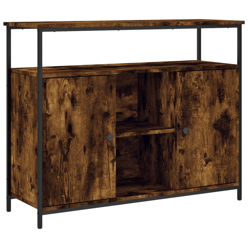vidaXL füstös tölgy színű szerelt fa tálalószekrény 100 x 35 x 80 cm