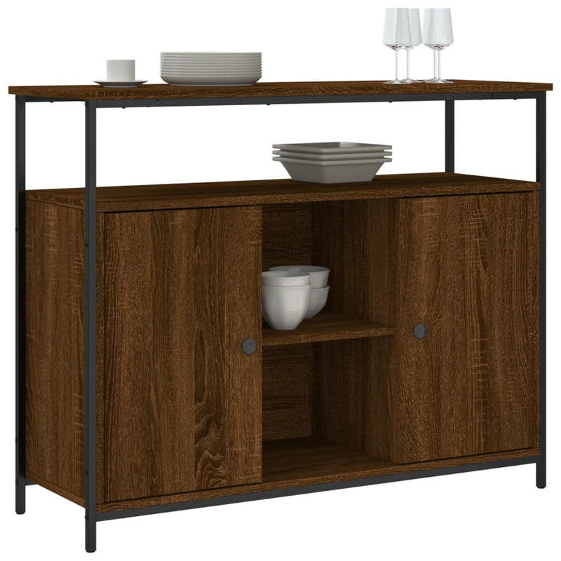 vidaXL barna tölgy színű szerelt fa tálalószekrény 100 x 35 x 80 cm