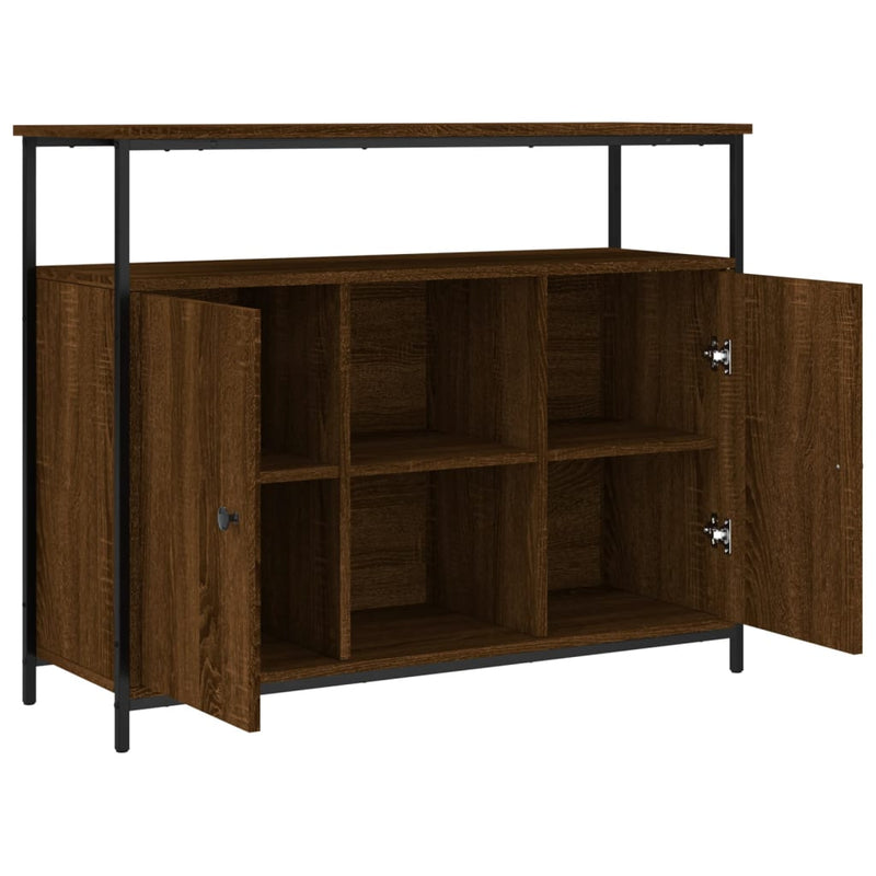 vidaXL barna tölgy színű szerelt fa tálalószekrény 100 x 35 x 80 cm