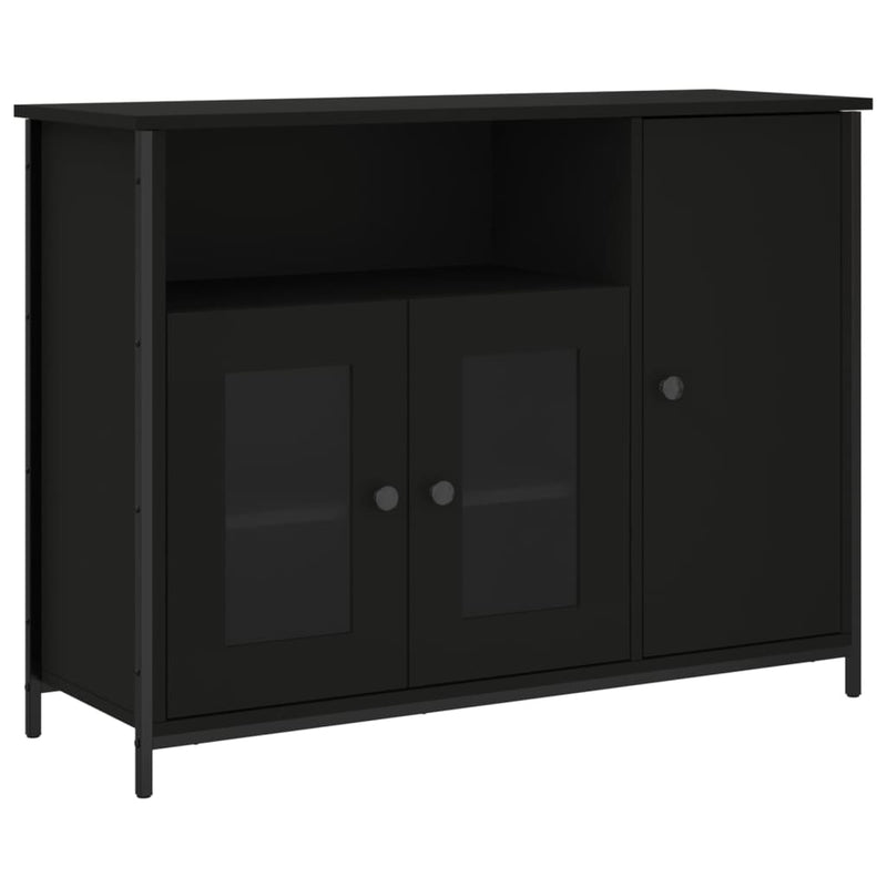 vidaXL fekete szerelt fa tálalószekrény 100 x 35 x 75 cm