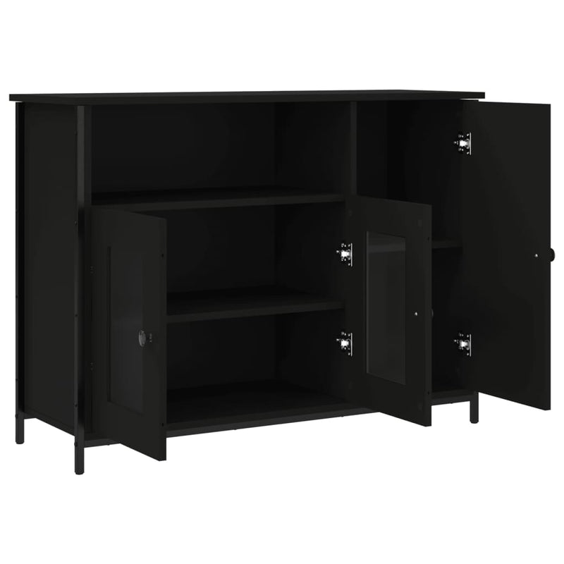 vidaXL fekete szerelt fa tálalószekrény 100 x 35 x 75 cm