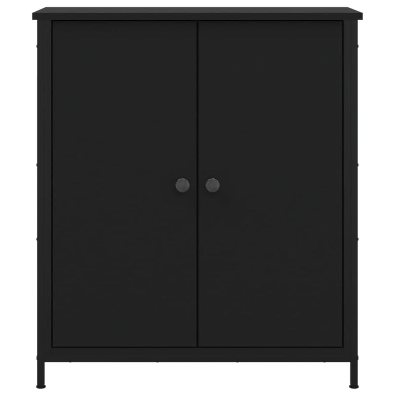 vidaXL fekete szerelt fa tálalószekrény 70 x 30 x 80 cm