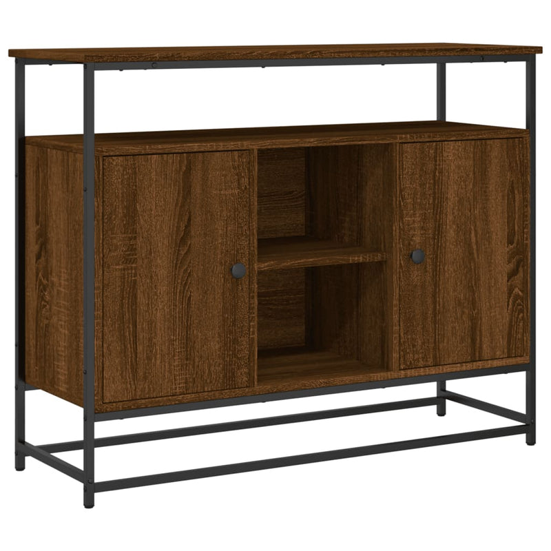 vidaXL barna tölgy színű szerelt fa tálalószekrény 100 x 35 x 80 cm