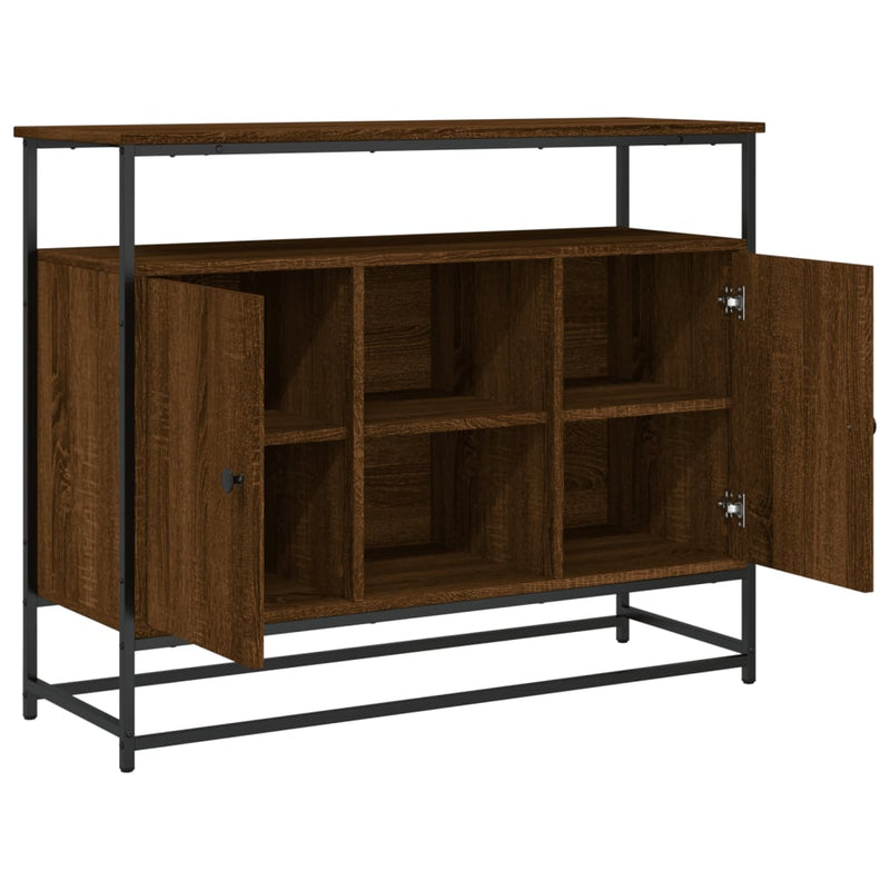 vidaXL barna tölgy színű szerelt fa tálalószekrény 100 x 35 x 80 cm