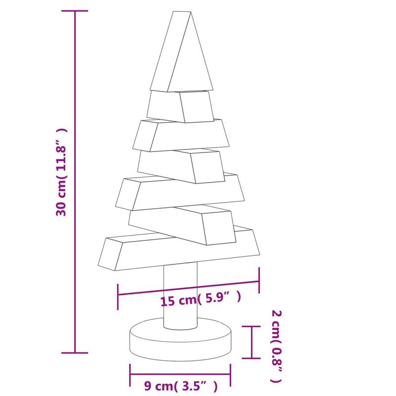 vidaXL 2 db tömör fenyő karácsonyfa dekorációnak 30 cm
