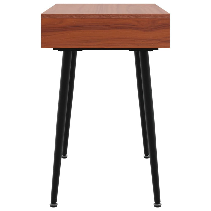 vidaXL barna szerelt fa számítógépasztal fiókkal 110 x 50 x 75 cm