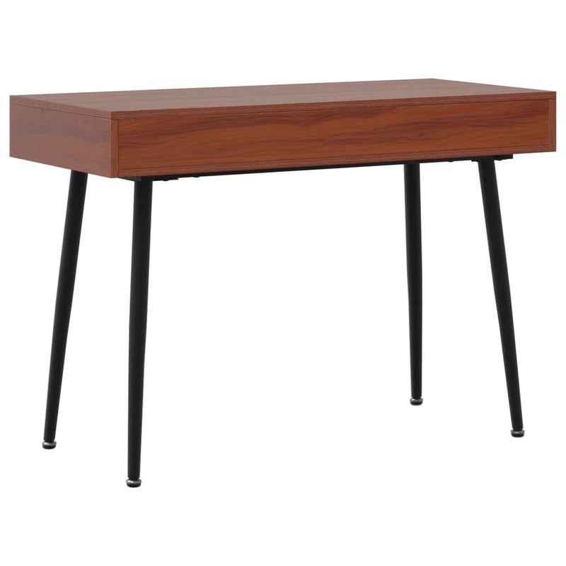vidaXL barna szerelt fa számítógépasztal fiókkal 110 x 50 x 75 cm