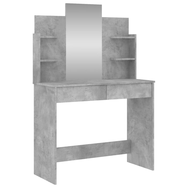 vidaXL betonszürke fésülködőasztal tükörrel 96 x 39 x 142 cm
