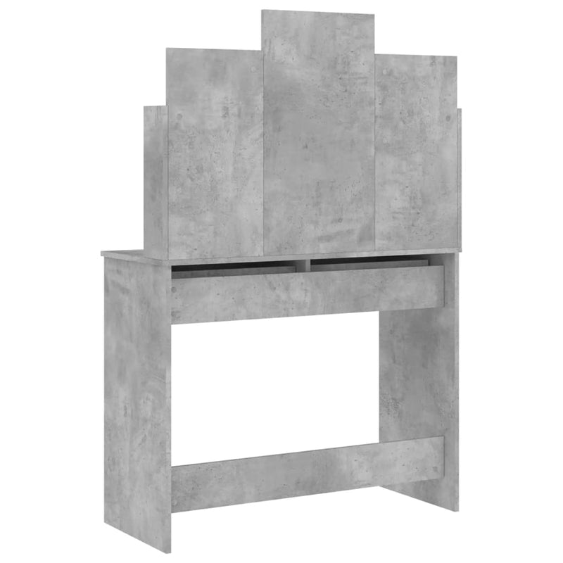 vidaXL betonszürke fésülködőasztal tükörrel 96 x 39 x 142 cm
