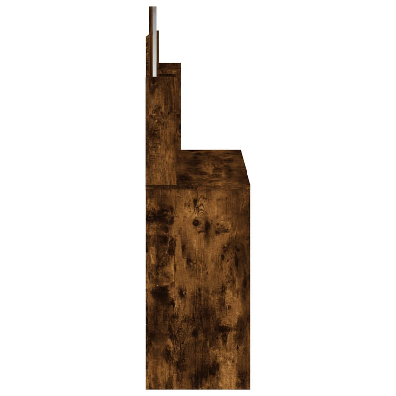 vidaXL füstös tölgy színű fésülködőasztal tükörrel 96x39x142 cm