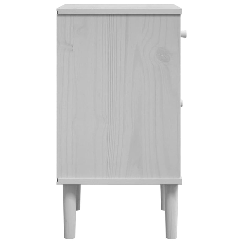 vidaXL SENJA fehér rattanhatású tömör fenyő éjjeliszekrény 40x35x65 cm