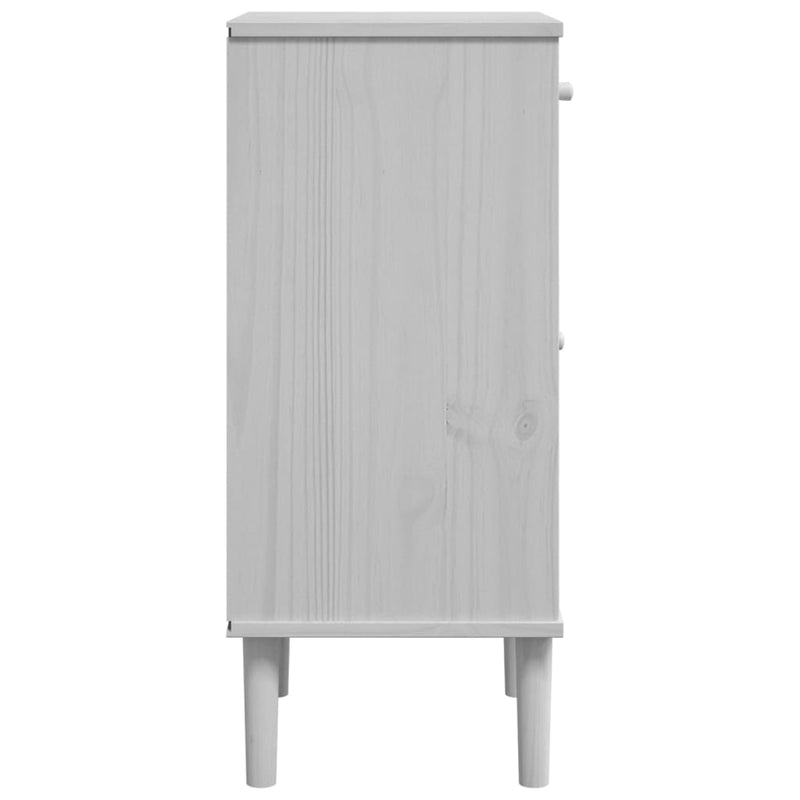 vidaXL SENJA fehér rattanhatású tömör fenyő éjjeliszekrény 40x35x80 cm