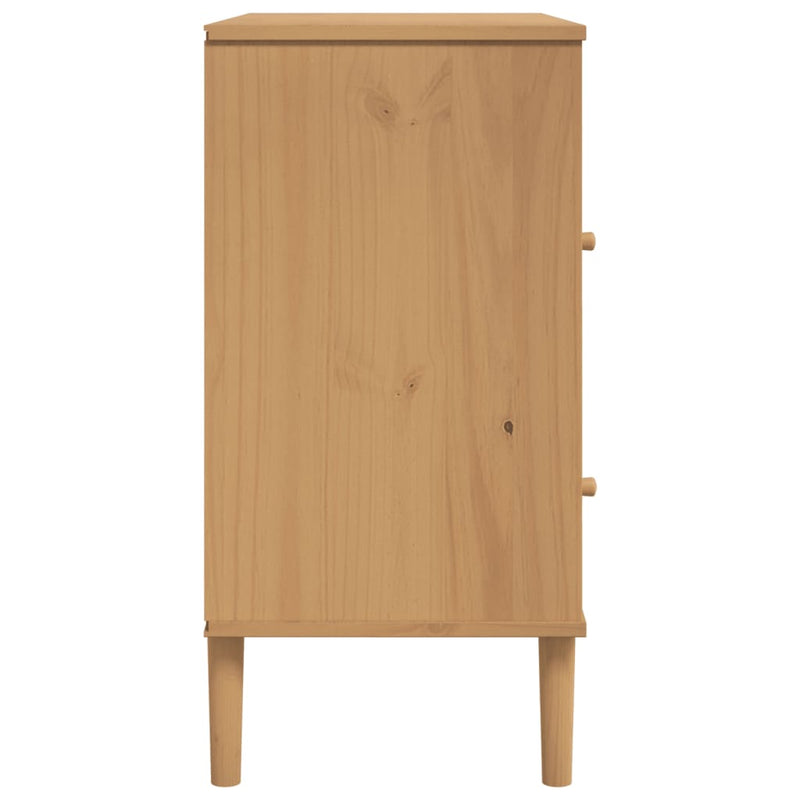 vidaXL SENJA barna rattanhatású tálalószekrény 80 x 40 x 80 cm