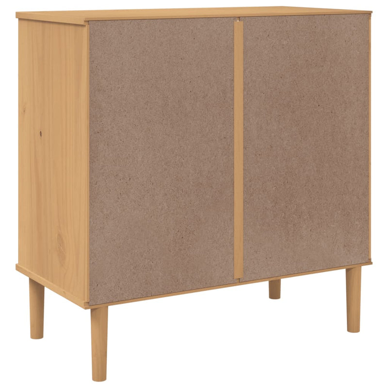 vidaXL SENJA barna rattan hatású tömör fenyőfa komód 80 x 40 x 80 cm