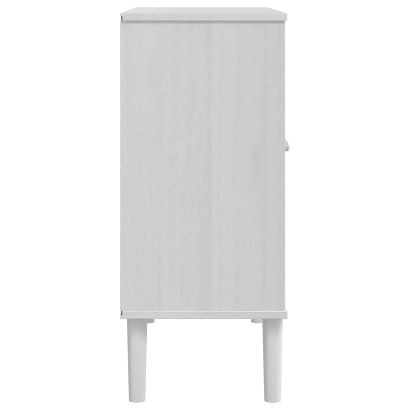 vidaXL SENJA fehér rattanhatású fenyőfa tálalószekrény 80 x 35 x 80 cm