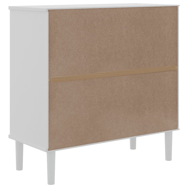 vidaXL SENJA fehér rattanhatású fenyőfa tálalószekrény 80 x 35 x 80 cm