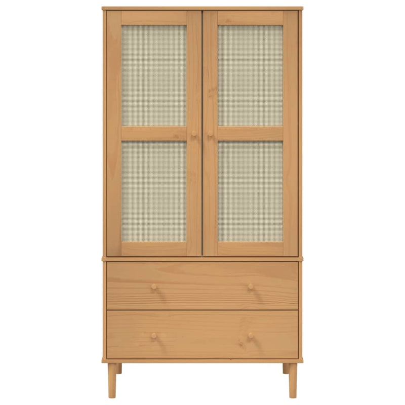 vidaXL SENJA barna rattanhatású ruhásszekrény 90 x 55 x 175 cm