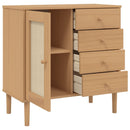 vidaXL SENJA barna rattanhatású tálalószekrény 80 x 40 x 80 cm