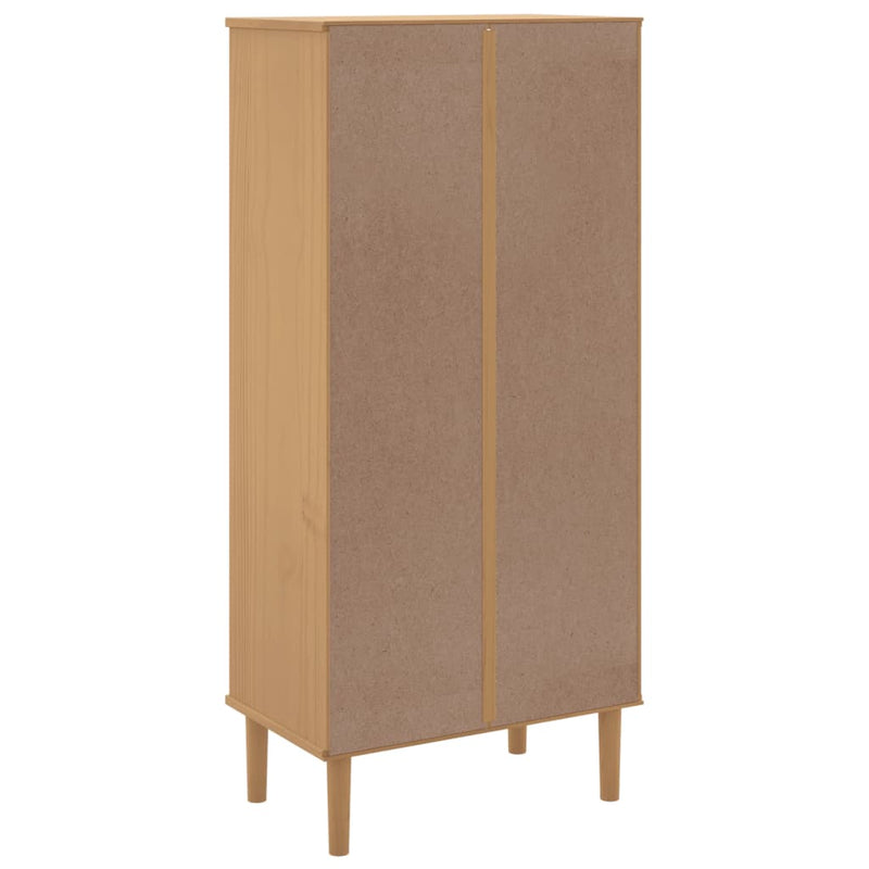 vidaXL SENJA barna rattanhatású tömör fenyő könyvszekrény 60x35x130 cm