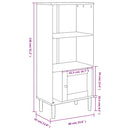 vidaXL SENJA fehér rattanhatású tömör fenyő könyvszekrény 60x35x130 cm