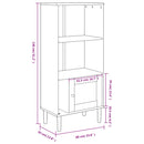 vidaXL SENJA fekete rattanhatású tömör fenyő könyvszekrény 60x35x130cm