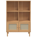 vidaXL SENJA barna rattanhatású tömör fenyő könyvszekrény 90x35x130 cm