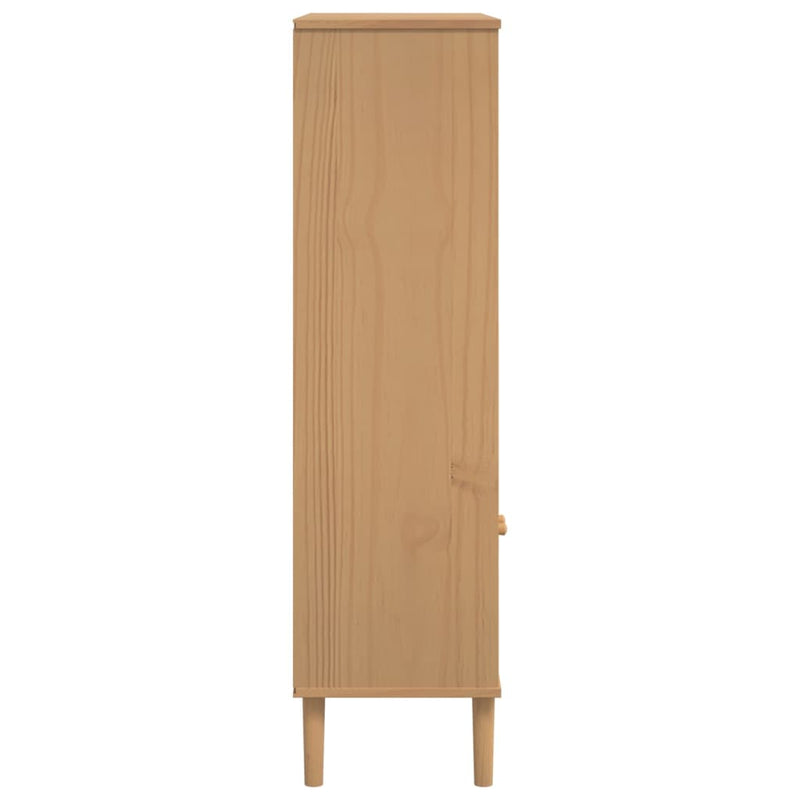 vidaXL SENJA barna rattanhatású tömör fenyő könyvszekrény 90x35x130 cm
