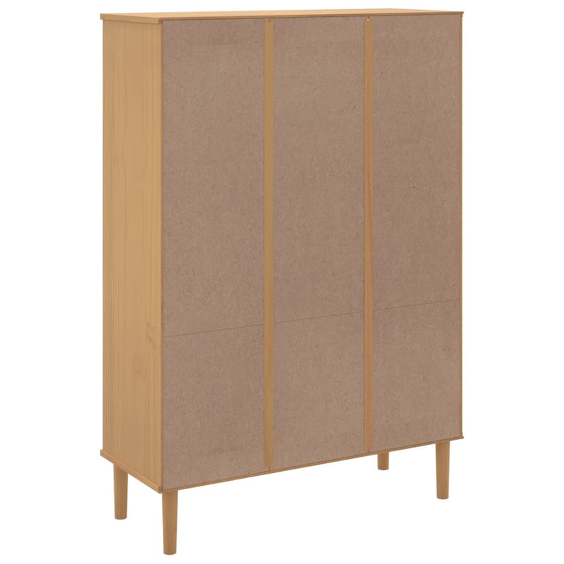 vidaXL SENJA barna rattanhatású tömör fenyő könyvszekrény 90x35x130 cm