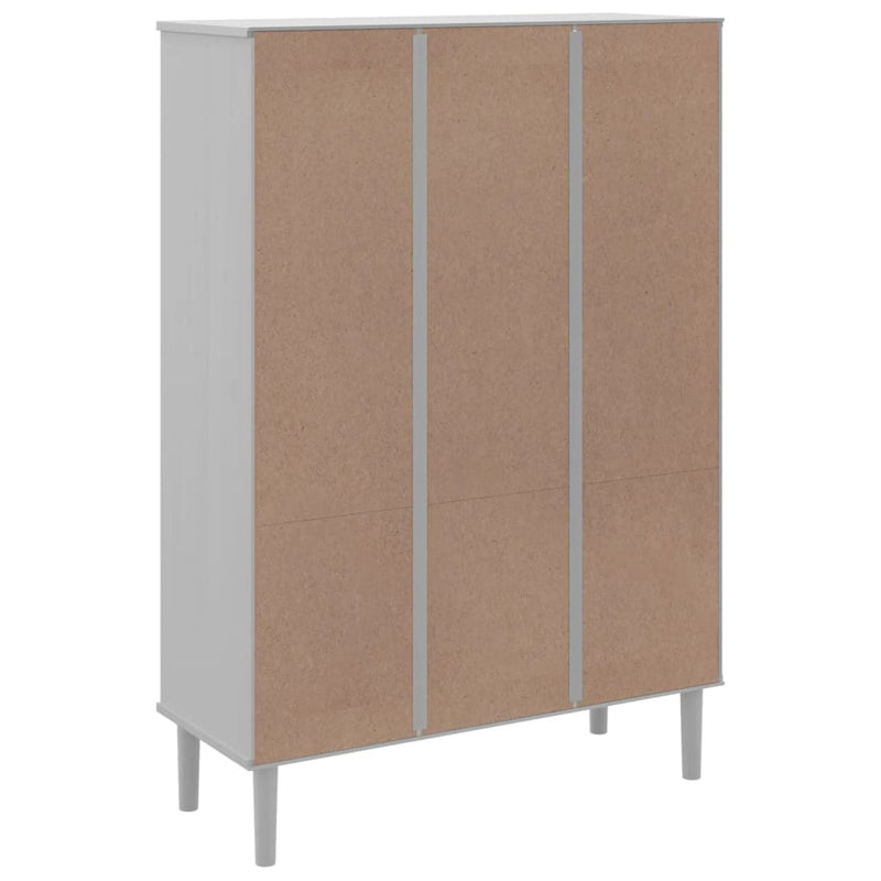 vidaXL SENJA fehér rattanhatású tömör fenyő könyvszekrény 90x35x130 cm