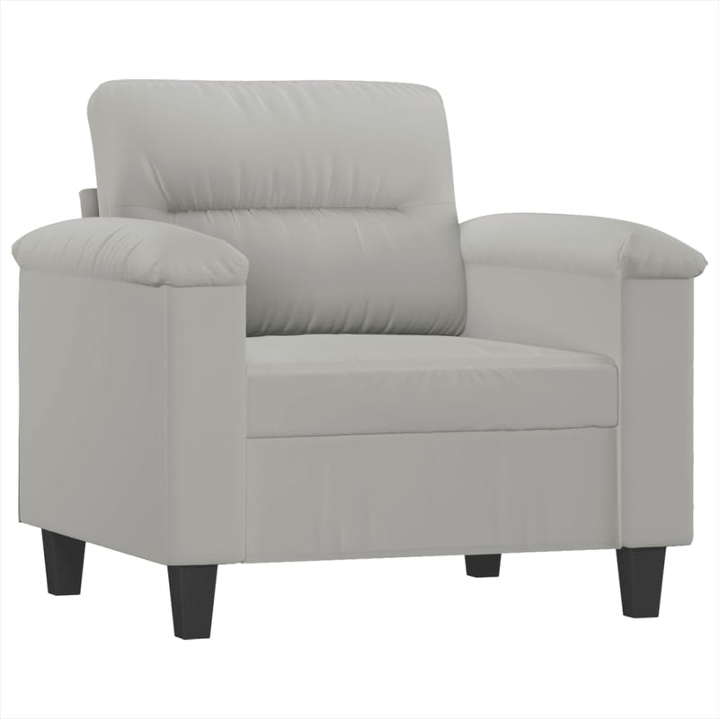 vidaXL világosszürke mikroszálas szövet kanapéfotel 60 cm