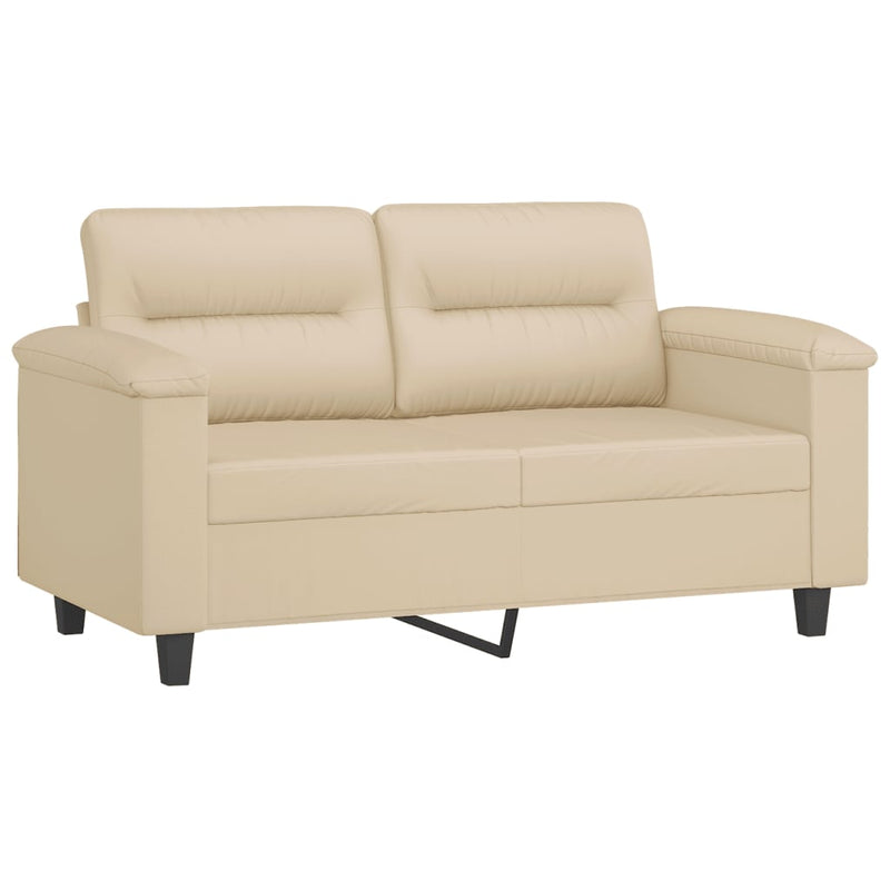 vidaXL kétszemélyes krémszínű mikroszálas szövetkanapé 120 cm