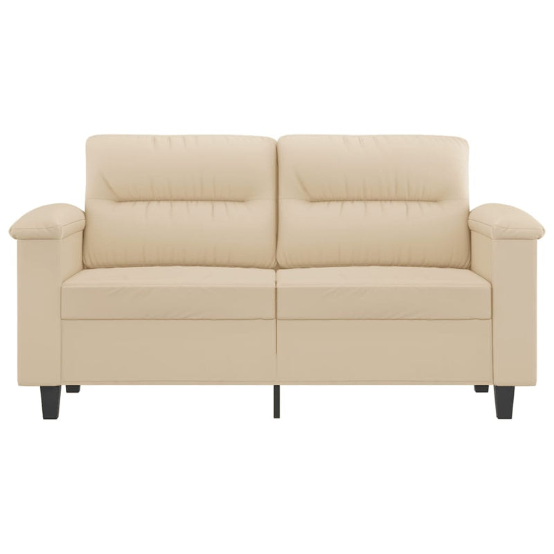 vidaXL kétszemélyes krémszínű mikroszálas szövetkanapé 120 cm