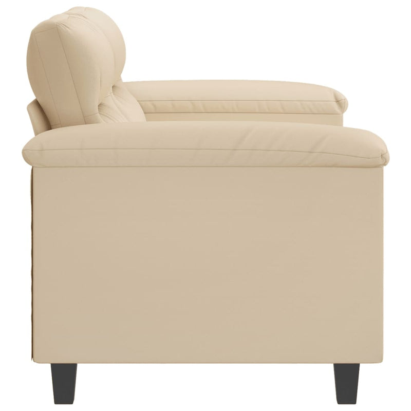 vidaXL kétszemélyes krémszínű mikroszálas szövetkanapé 120 cm