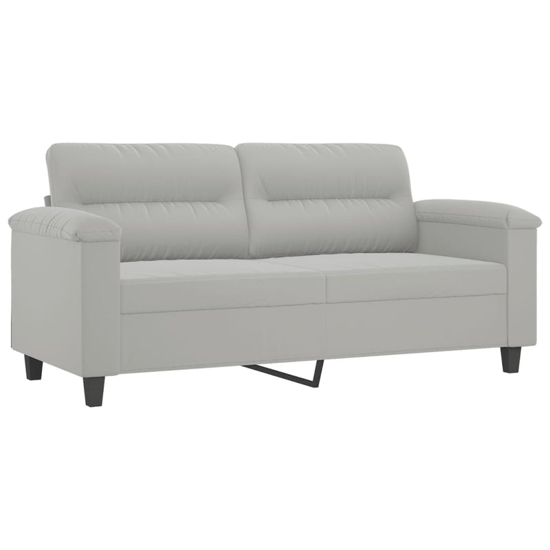 vidaXL kétszemélyes világosszürke mikroszálas szövetkanapé 140 cm