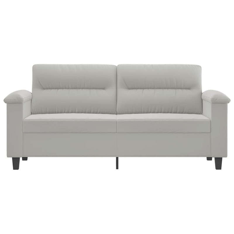 vidaXL kétszemélyes világosszürke mikroszálas szövetkanapé 140 cm
