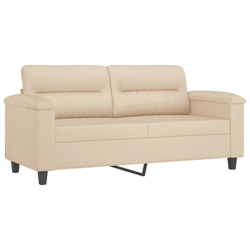 vidaXL kétszemélyes krémszínű mikroszálas szövetkanapé 140 cm