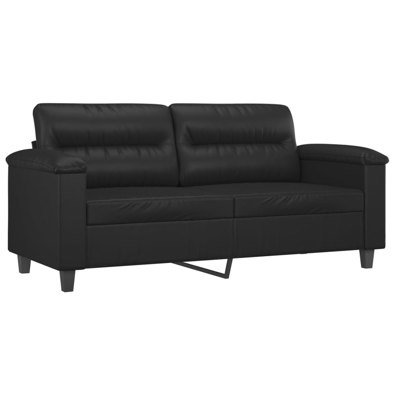 vidaXL 2 személyes fekete műbőr kanapé 140 cm