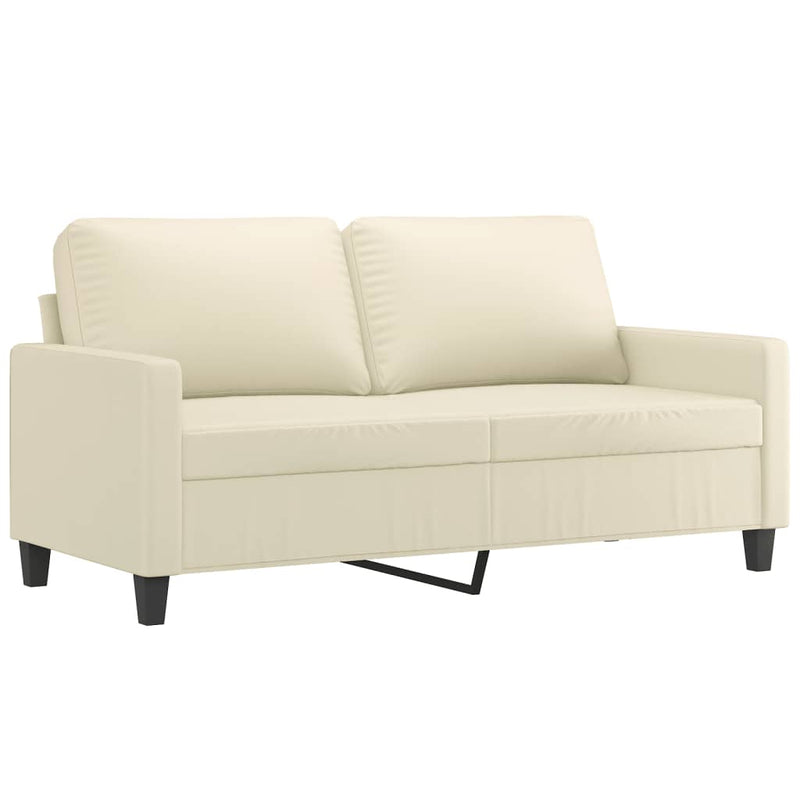 vidaXL 2 személyes krémszínű műbőr kanapé 140 cm