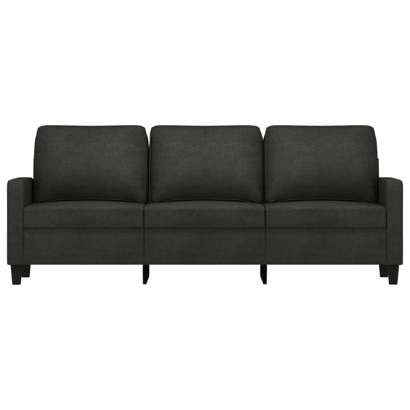 vidaXL 3 személyes fekete szövetkanapé 180 cm
