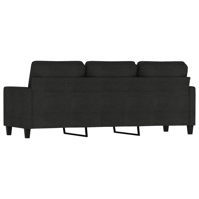 vidaXL 3 személyes fekete szövetkanapé 180 cm