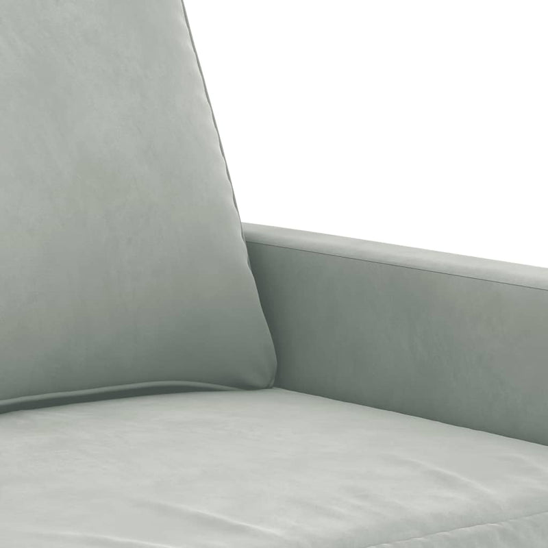vidaXL kétszemélyes világosszürke bársony kanapé 140 cm