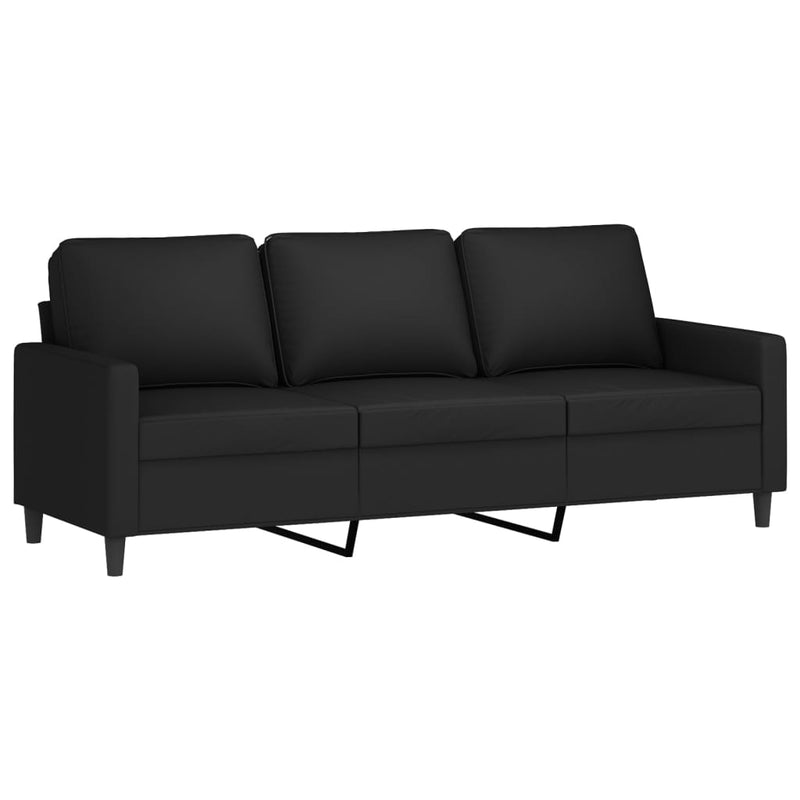 vidaXL 3 személyes fekete bársony kanapé 180 cm