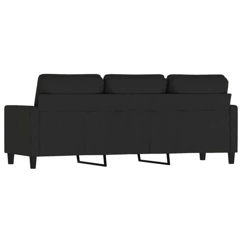 vidaXL 3 személyes fekete bársony kanapé 180 cm