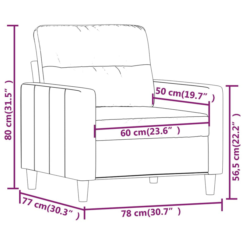 vidaXL fekete szövet kanapéfotel 60 cm