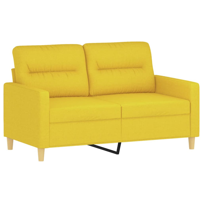 vidaXL 2 személyes világossárga szövet kanapé 120 cm