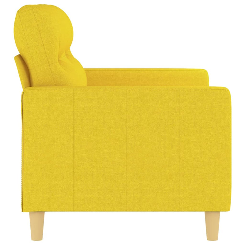 vidaXL 2 személyes világossárga szövet kanapé 120 cm